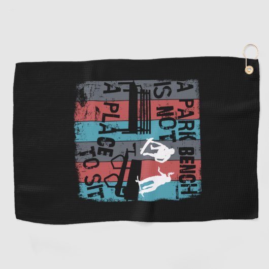 Serviette De Golf Skateboard - Skateboard Funny Park Bench (Horizontal)