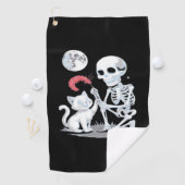 Serviette De Golf Skeleton Chat Halloween drôle mignon Éffrayant ess (En situation)