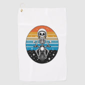 Serviette De Golf Skeleton équitation moto (Devant)