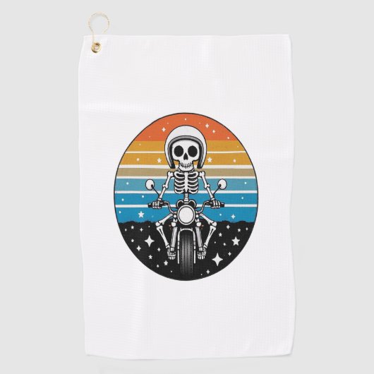 Serviette De Golf Skeleton équitation moto (Devant)