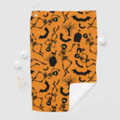 Serviette De Golf Skeletons d'Halloween Macabre Dance (En situation)