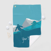 Serviette De Golf Ski alpin personnalisé (En situation)