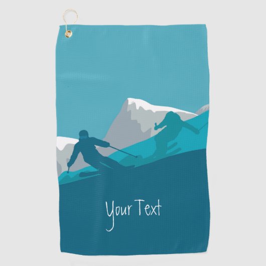 Serviette De Golf Ski alpin personnalisé (Devant)