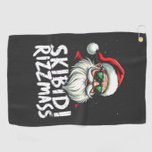 Serviette De Golf Skibidi Rizzmas Funny Gen Alpha Slang Noël (Horizontal)