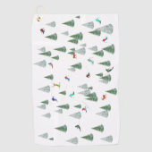 Serviette De Golf Skiers Downhill Skiing Illustration  (Devant)