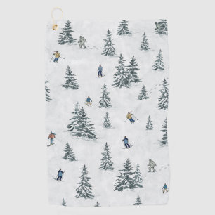 Serviette De Golf Skieurs alpins et yétis cachés - Ski alpin