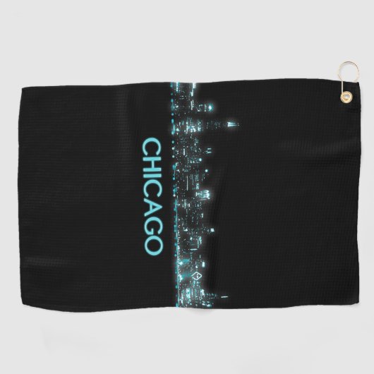 Serviette De Golf Skyline de Chicago (Horizontal)
