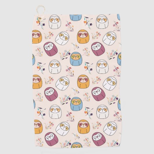 Serviette De Golf Sleepy Sloth (Devant)
