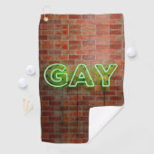 Serviette De Golf SlipperyJoe illuminé néon gay signe lumineux vif (En situation)