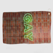 Serviette De Golf SlipperyJoe illuminé néon gay signe lumineux vif (Horizontal)