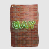 Serviette De Golf SlipperyJoe illuminé néon gay signe lumineux vif (Devant)