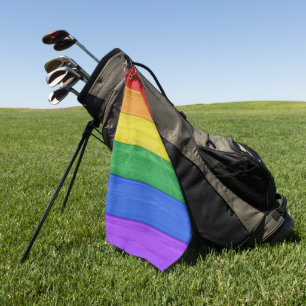 Serviette De Golf SlipperyJoe's classique arc-en-ciel tactile fait m