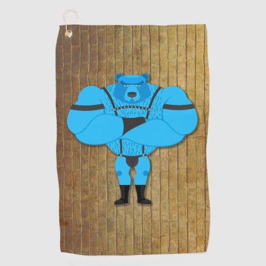 Serviette De Golf SlipperyJoe's gay muscle ours dessin animé thong l (Devant)