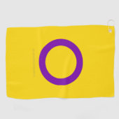 Serviette De Golf SlipperyJoe's Intersex orgueil drapeau jaune fond (Horizontal)
