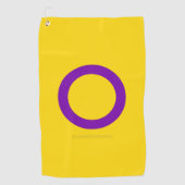 Serviette De Golf SlipperyJoe's Intersex orgueil drapeau jaune fond (Devant)