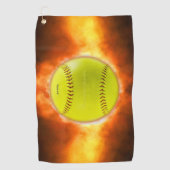 Serviette De Golf SlipperyJoe's jaune balle de feu de balle de feu r (Devant)