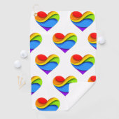 Serviette De Golf SlipperyJoe's orgueillement coeur courbes forme 3D (En situation)