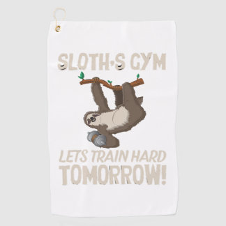 Serviette De Golf Sloth gym Nous entrainons dur Demain