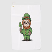Serviette De Golf Sloth St Patrick's Day Irish Lucky (Devant)
