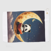 Serviette De Golf Snooze céleste : Sticker Lune Sleepy Tee (Horizontal)