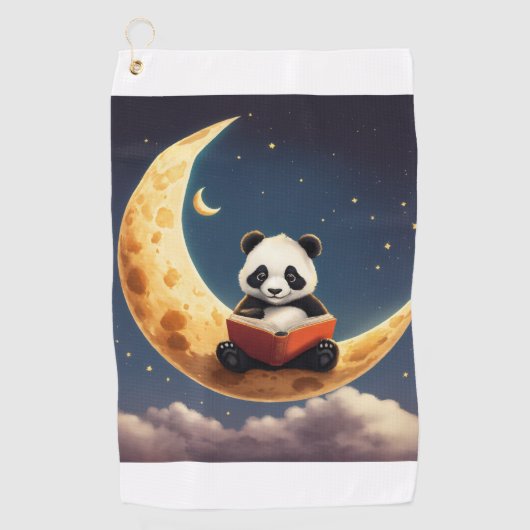 Serviette De Golf Snooze céleste : Sticker Lune Sleepy Tee (Devant)