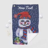Serviette De Golf Snowman Casquette Scarf Holding String lumières de (En situation)