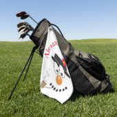 Serviette De Golf Snowman Funny Visage mignonne nouveauté Noël (Vert)