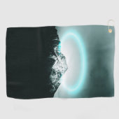 Serviette De Golf Snowy mountain mysterious blue neon light (Horizontal)
