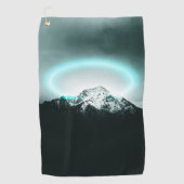 Serviette De Golf Snowy mountain mysterious blue neon light (Devant)