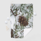 Serviette De Golf Snowy Pine Cone I (En situation)