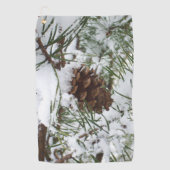 Serviette De Golf Snowy Pine Cone I (Devant)