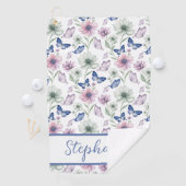 Serviette De Golf Soft Botanical Butterfly Golf Towel – Personalized (En situation)