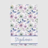 Serviette De Golf Soft Botanical Butterfly Golf Towel – Personalized (Devant)