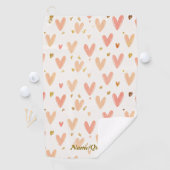 Serviette De Golf Soft Pink Hearts Seamless Pattern (En situation)