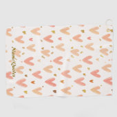 Serviette De Golf Soft Pink Hearts Seamless Pattern (Horizontal)
