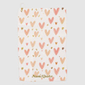 Serviette De Golf Soft Pink Hearts Seamless Pattern (Devant)