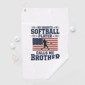 Serviette De Golf Softball Brother Patriotic Vintage Engraving Shirt (En situation)