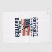 Serviette De Golf Softball Brother Patriotic Vintage Engraving Shirt (Horizontal)