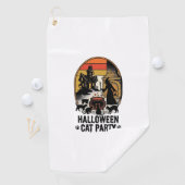 Serviette De Golf Soirée de chat Halloween Design de chats de sorciè (En situation)