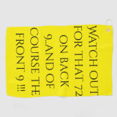 Serviette De Golf Soixante-douze sur le dos 9 Fancy Cloth Golf Towel (Horizontal)