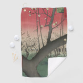 Serviette De Golf soleil couchant japonais pruniers arbres (En situation)