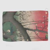 Serviette De Golf soleil couchant japonais pruniers arbres (Horizontal)