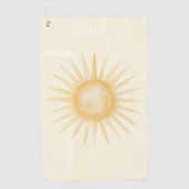 Serviette De Golf Soleil Jaune Orange (Devant)