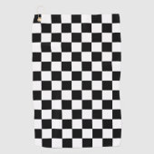 Serviette De Golf Solid Black with White Square Pattern (Devant)