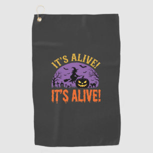 Serviette De Golf Sorcière d'Halloween Jack O Lanterne C'est Vivant