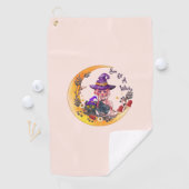 Serviette De Golf Sorcière et chat noir (En situation)