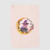 Serviette De Golf Sorcière et chat noir (Devant)