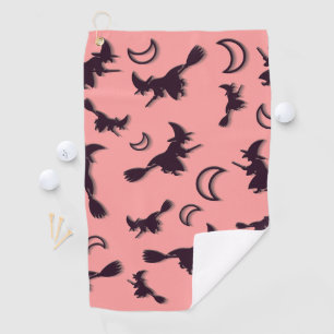 Serviette De Golf Sorcière volante entre la moitié de la lune à Hall