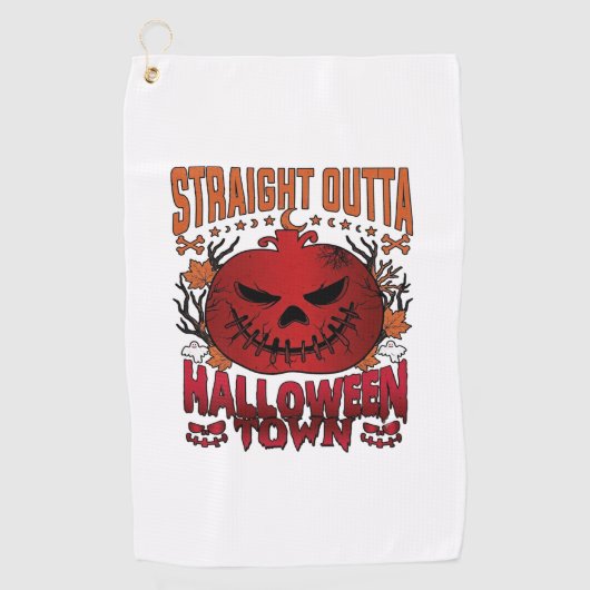 Serviette De Golf Sortis d'Halloween Town Fantômes de citrouille rou (Devant)