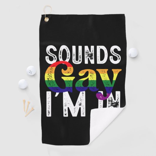 Serviette De Golf Sounds Gay I'm In Rainbow LGBT Flag Pride Mois (En situation)